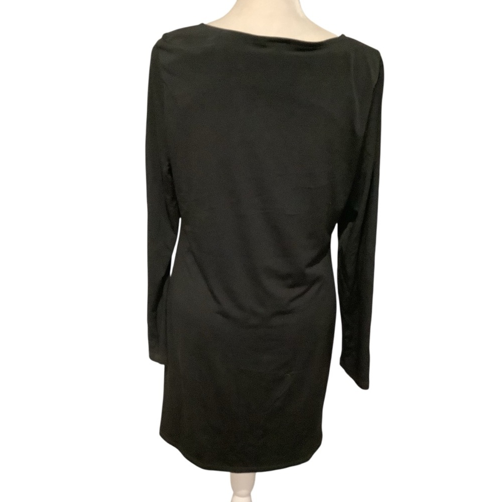 Frederick's of Hollywood Black Dress with Deep V Neck Chain Accent WORN ONCE - Picture 4 of 8